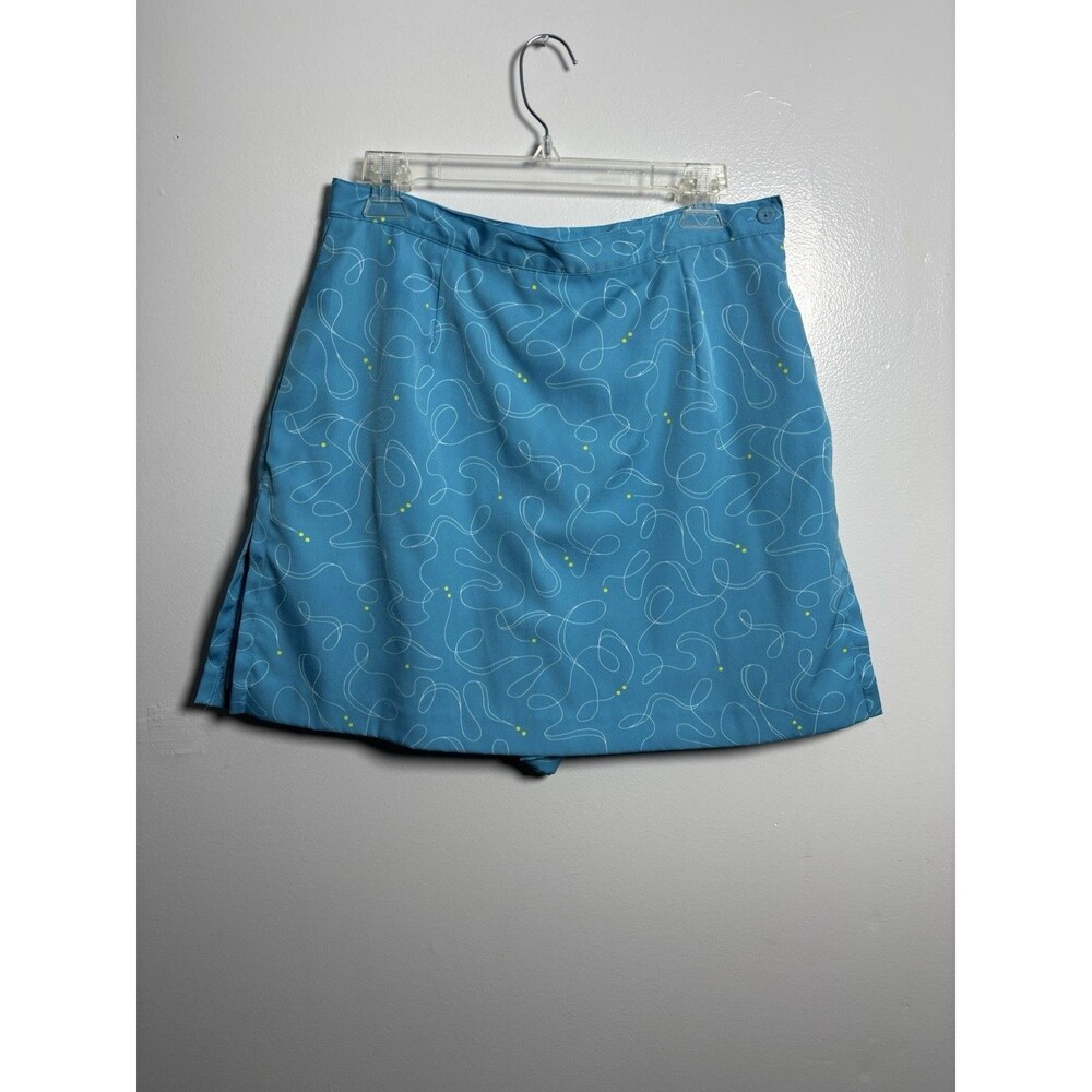 Bette & Court Lt. Blue Tennis Skort Skirt w/Tennis Ball Print Women’s 10